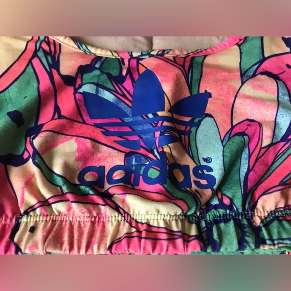 NWOT adidas Vibrant Tropical Patterned Sports Bralette - XS - Picture 2 of 5